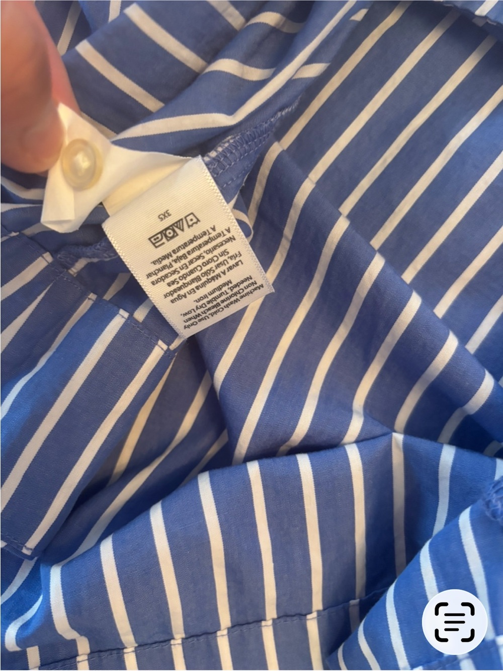 Free Assembly sz Medium Blue Striped Midi Shirt Dress long sleeve preppy classic - Picture 8 of 16